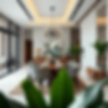 Chic dining area featuring sustainable materials