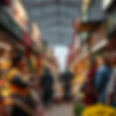 A bustling Dubai market scene representing cultural diversity