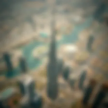 Aerial view of the Sky Tower and its impact on the surrounding urban environment