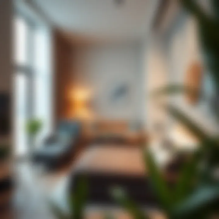 Stylish interior of a shared accommodation in Dubai