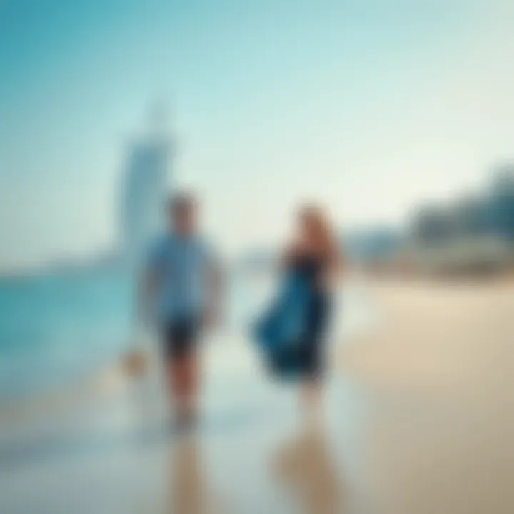 People enjoying a leisurely stroll along the beach
