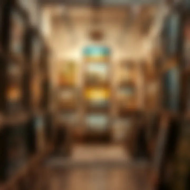 Artistic display of local artwork in a community gallery