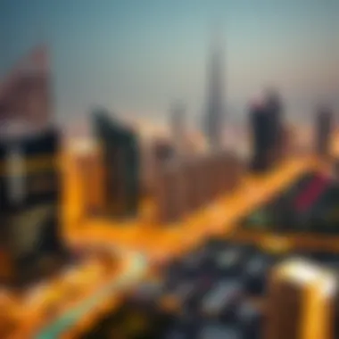 Dubai Skyline: A Glimpse into Affordable Living Stunning skyline view of Dubai showcasing affordable neighborhoods