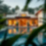 Luxurious villa with a private pool surrounded by lush greenery