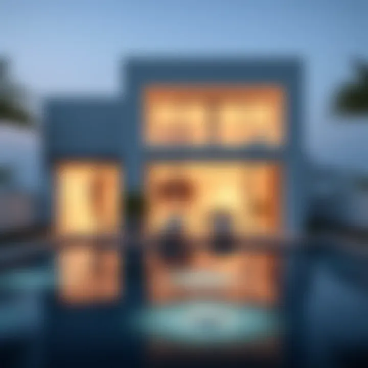 Modern villa with an inviting pool area