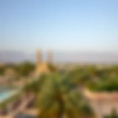Serene landscape of Al Ain with mountains in the background