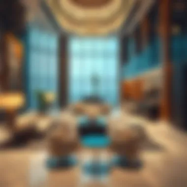 Elegant Interior of Al Firdous Building Lounge Luxurious lounge area within Al Firdous Building highlighting elegant design