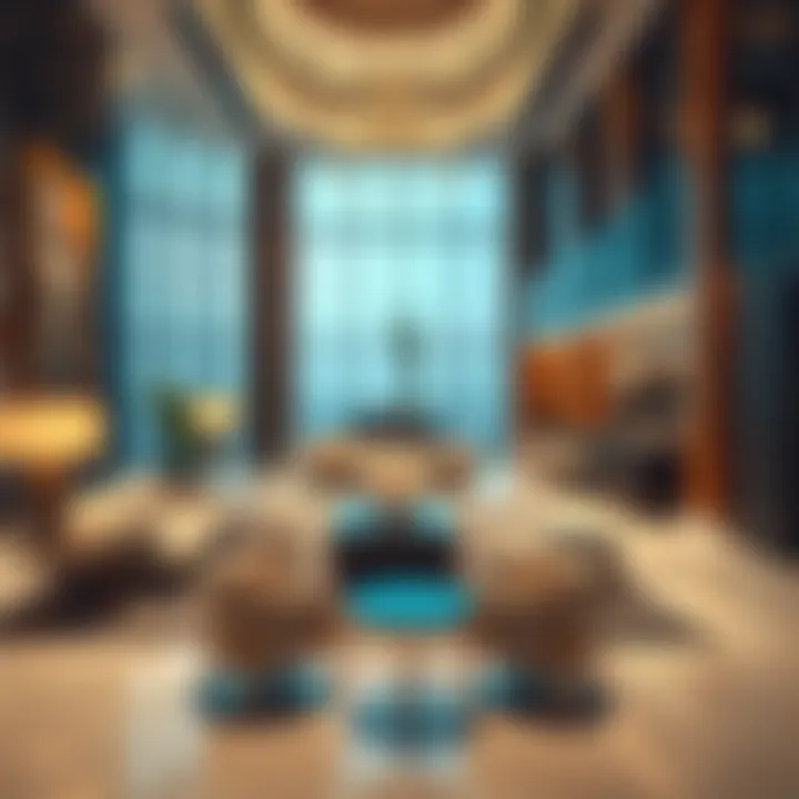 Elegant Interior of Al Firdous Building Lounge Luxurious lounge area within Al Firdous Building highlighting elegant design