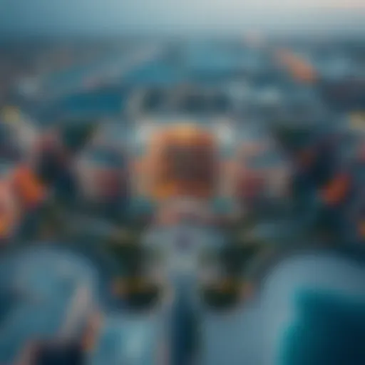 Aerial view of Al Khail Gate showcasing its architectural design and layout