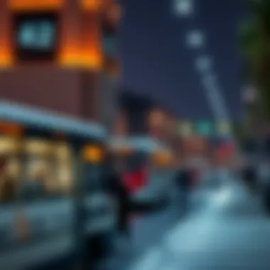 Bustling Scene Around Al Nahda Station A bustling scene around Al Nahda Station with public transport and pedestrians