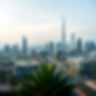 Panoramic view of the Sharjah skyline featuring Al Nahda Towers