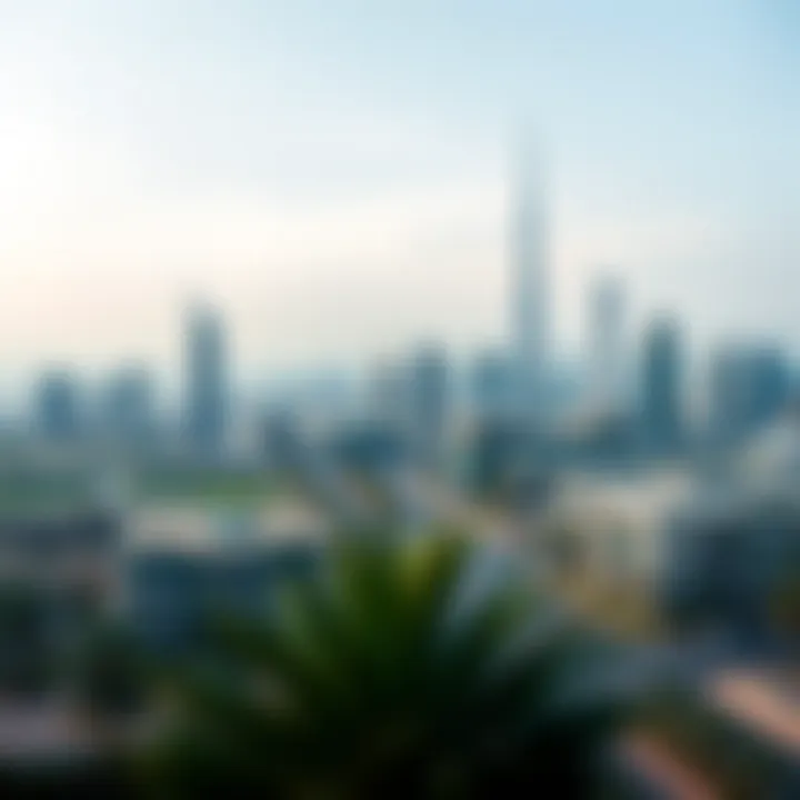 Panoramic view of the Sharjah skyline featuring Al Nahda Towers