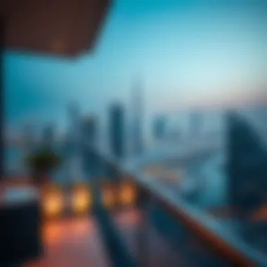 Panoramic view of Dubai's skyline from Aqua Dimore's balcony