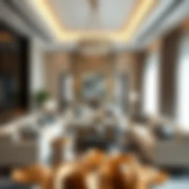 Luxurious living room interior of an Arenco Villa with sophisticated decor