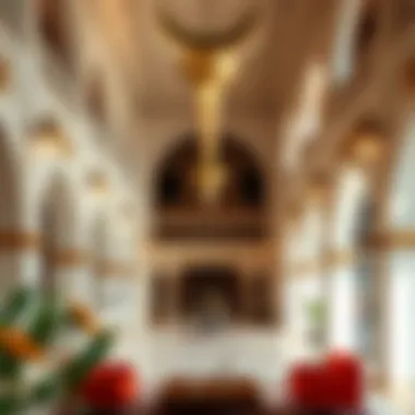 Interior design of the Awqaf Building highlighting cultural elements