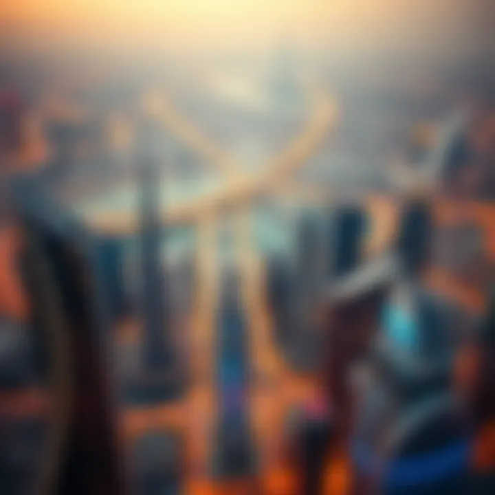 Aerial view of the vibrant Dubai skyline featuring Azizi Feirouz