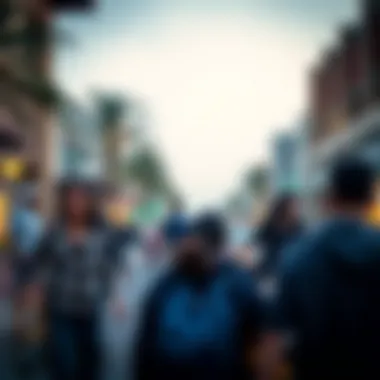 Dynamic community atmosphere highlighting local interactions and activities