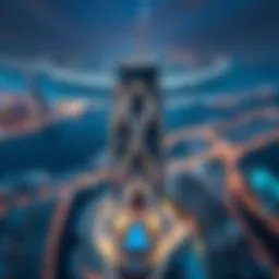 Aerial view of Burj Azizi showcasing its unique architectural design