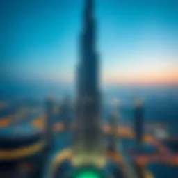 Aerial view of Burj Khalifa highlighting its architectural grandeur