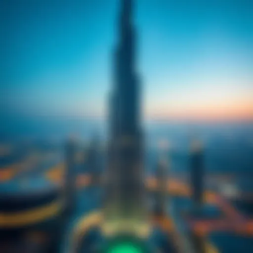 Aerial view of Burj Khalifa highlighting its architectural grandeur