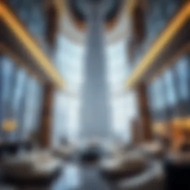 Interior view showcasing the design elements of Burj Khalifa
