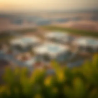 Aerial view highlighting the location and surroundings of برج شهر واحد