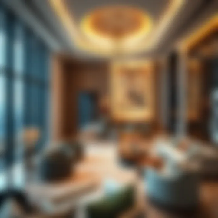 Interior design of Capitol Tower highlighting luxury amenities