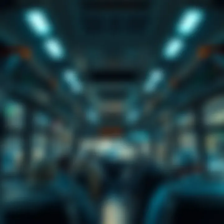 Inside view of a Dubai bus during peak hours