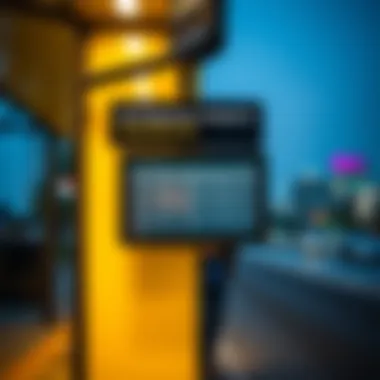 Bus stop signage displaying route information