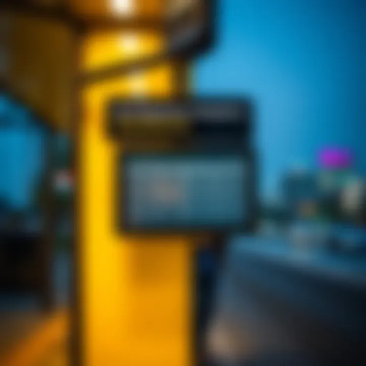 Bus stop signage displaying route information