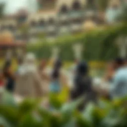 Cultural gathering in a lush outdoor setting