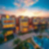 Aerial view of luxurious Sawani properties in Dubai showcasing modern architecture