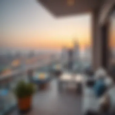 Stunning views from a balcony of a Sawani property overlooking the Dubai skyline