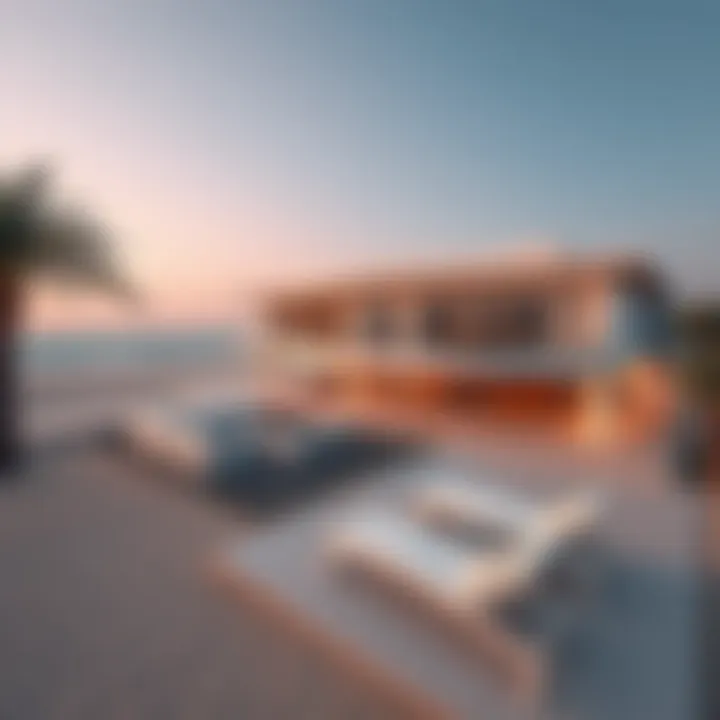 An aerial view of a luxurious beachfront property in the UAE