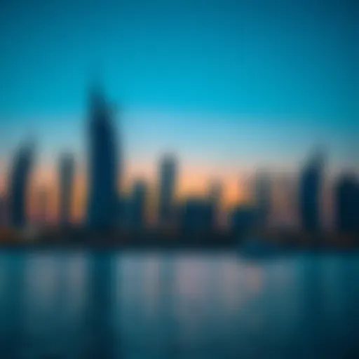 A beautiful sunset over the Dubai skyline during December
