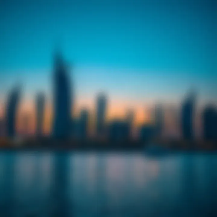 A beautiful sunset over the Dubai skyline during December