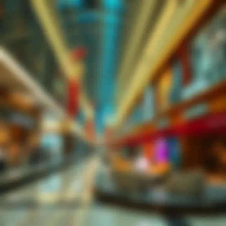 Luxury Shopping at Dubai Mall A vibrant shopping area filled with luxury brands at Dubai Mall