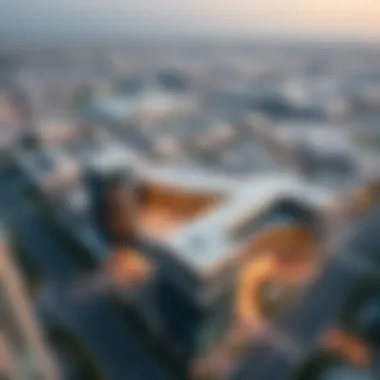 Strategic Location of Al Manara Centre Aerial view of Al Manara Centre highlighting its strategic location