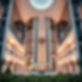 Architectural Marvel of Al Manara Centre Stunning architecture of Al Manara Centre showcasing modern design