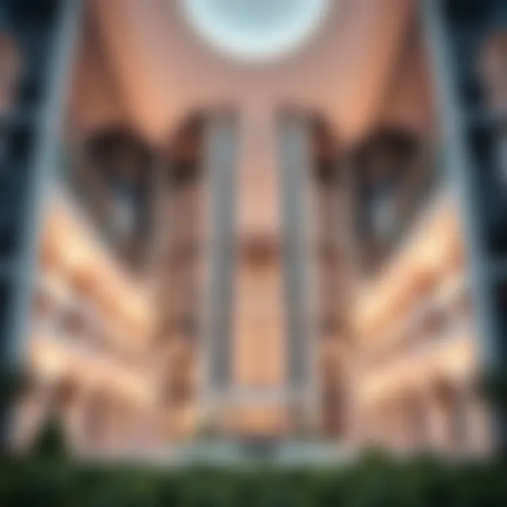 Architectural Marvel of Al Manara Centre Stunning architecture of Al Manara Centre showcasing modern design