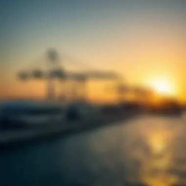 Sunset Over Al Wasl Port Stunning sunset view from Al Wasl Port highlighting the skyline