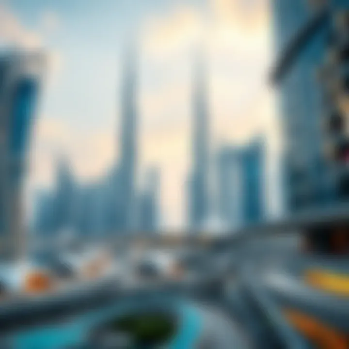 Futuristic Dubai Skyline A futuristic skyline of Dubai with innovative architectural designs