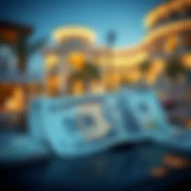 Currency conversion concept showcasing USD to AED