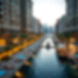 Stunning aerial view of Creek Residences showcasing waterfront living