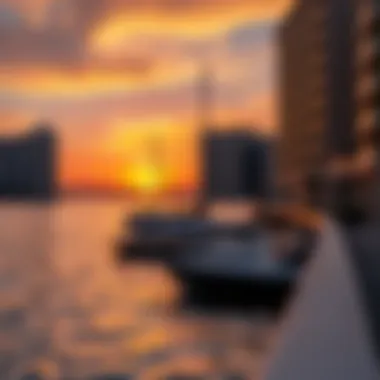Waterfront Sunset at Creek Residences Beautiful sunset over the waterfront at Creek Residences