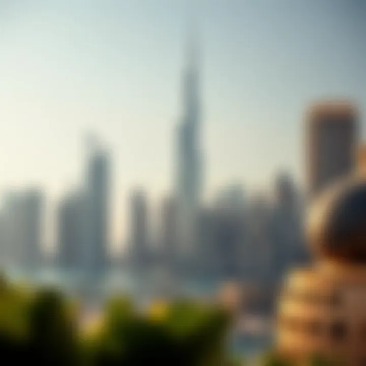 Dubai Skyline and Trading Centers Dubai skyline with gold trading centers