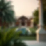 Luxury Farmhouse in Dubai Stunning view of a luxury farmhouse surrounded by greenery in Dubai