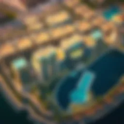 Stunning aerial view of Damac Bay Cavalli showcasing its unique architectural design