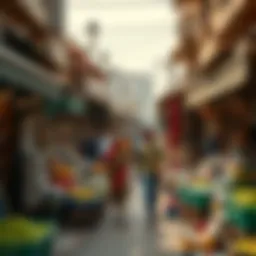 A vibrant market scene showcasing the cultural diversity of Dhied District