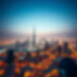 Aerial view showcasing the skyline of Dubai with a focus on its architectural marvels